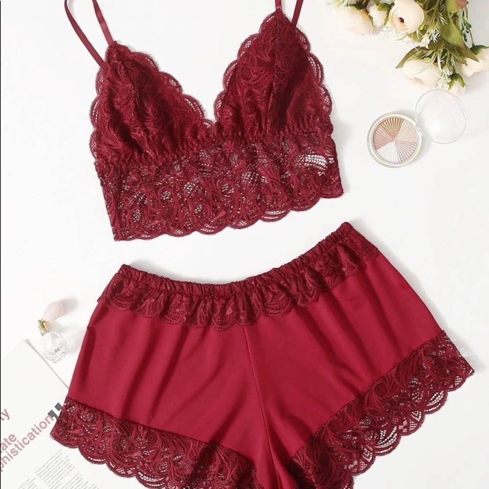 Crop Lace Cami Top & Shorts PJ Set